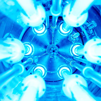 Blick in eine UV-Lampe Blick in eine UV-Lampe