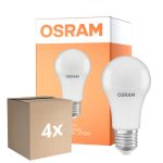 Lot 4x Osram LED Star Classic E27 Poire Dépolie 10W 1055lm - 827 Blanc Très Chaud | Détecteur De Lumière - Équivalent 75W