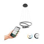 Eglo Suspension Luminaire Lobinero-Z Aluminium Acier Noir 40W 6100lm - 830-865 Variable Blanc | IP20 - Zigbee Dimmable